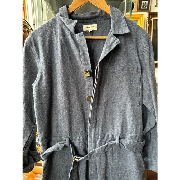 Tribe Alive Denim Jumpsuit Size Small - Picture 6 of 9